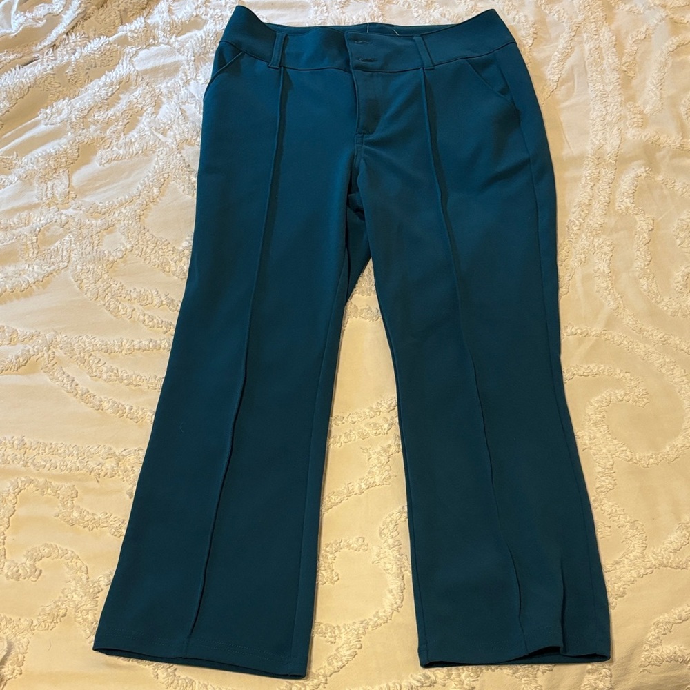 Teal cropped trouser